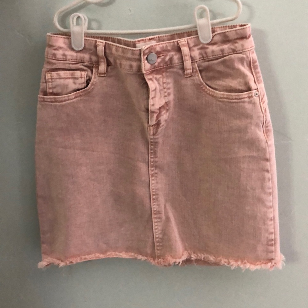 Pink Denim Skirt